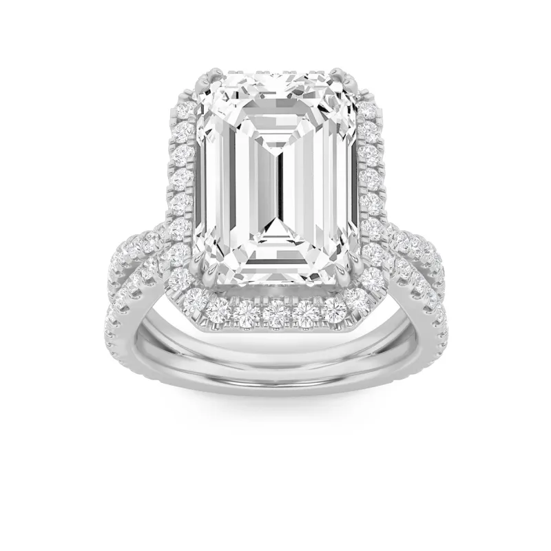 8Cttw Emerald Shaped Lab Grown Diamond (F/VS) BoldStatement Accented Ring in 14K Gold made by Zulily
