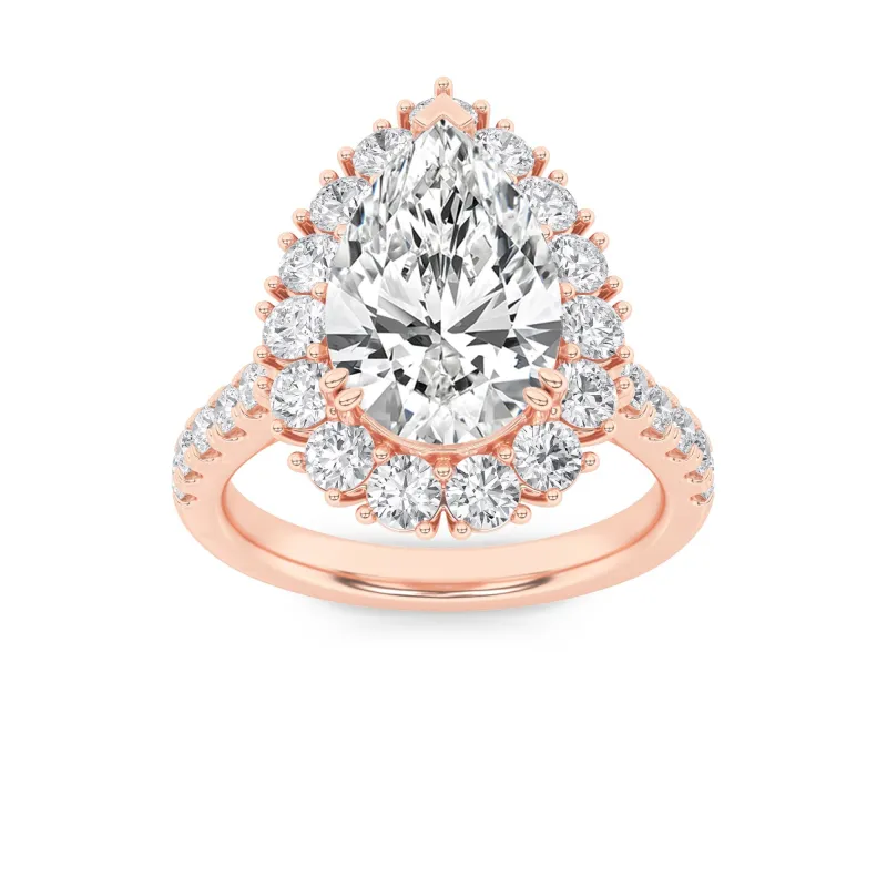 4Cttw Pear Shaped Lab Grown Diamond (F/VS) Bold Classic Engagement Ring in 14K Gold made by Zulily