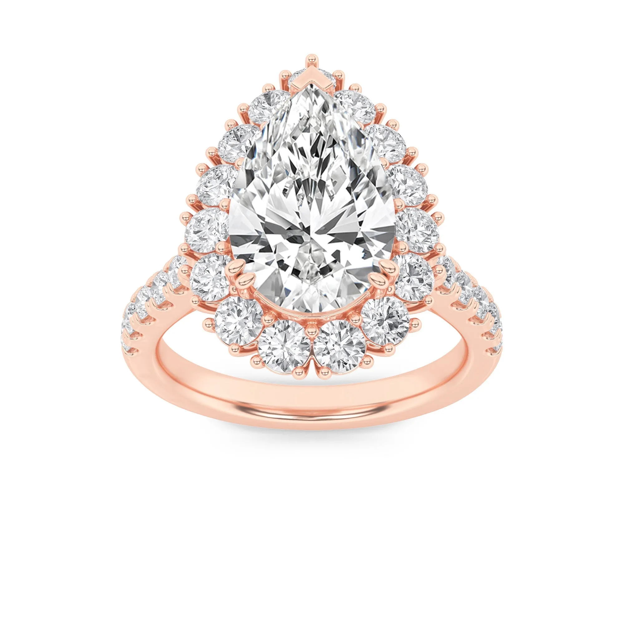 4Cttw Pear Shaped Lab Grown Diamond (F/VS) Bold Classic Engagement Ring in 14K Gold sold by Zulily
