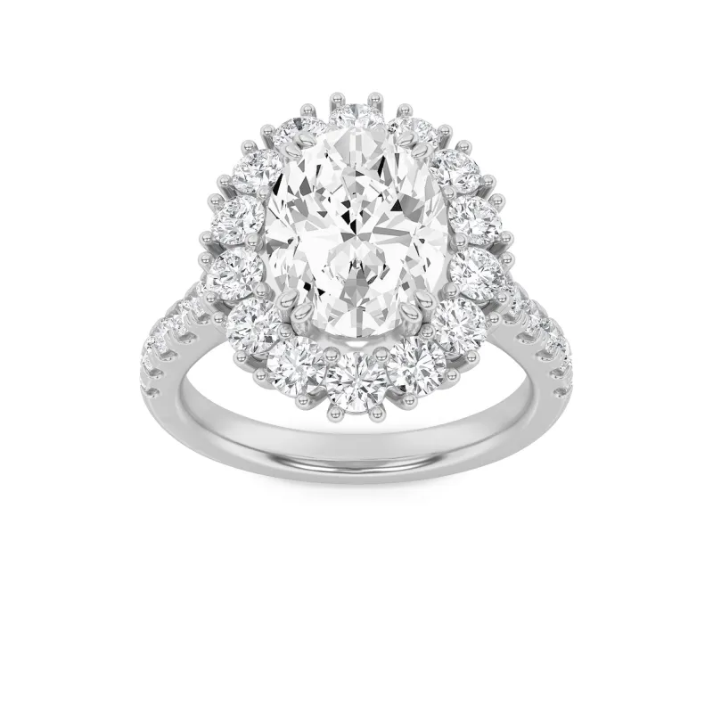 4Cttw Oval Shaped Lab Grown Diamond (F/VS) Bold Classic Engagement Ring in 14K Gold made by Zulily