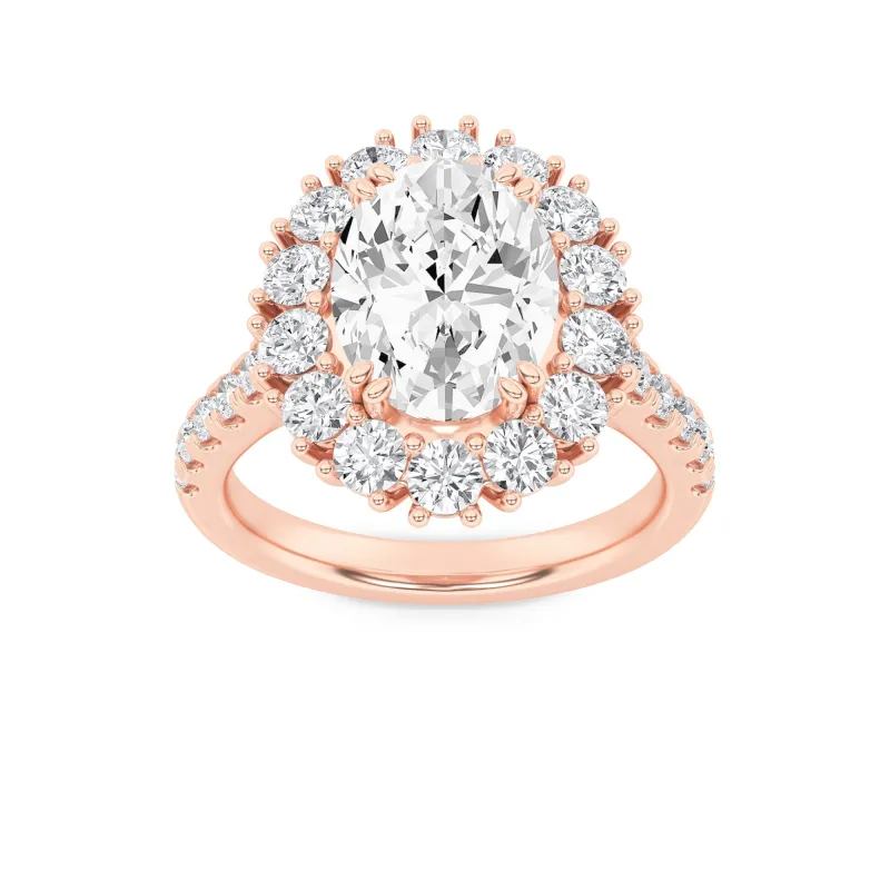 4Cttw Oval Shaped Lab Grown Diamond (F/VS) Bold Classic Engagement Ring in 14K Gold made by Zulily
