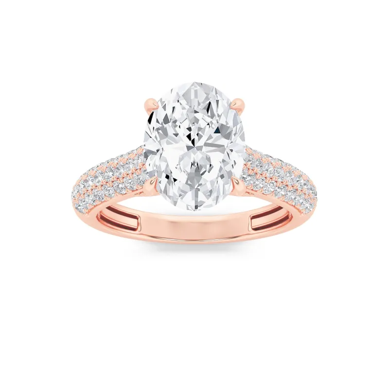 2.5Cttw Oval Shaped Lab Grown Diamond (F/VS) Hidden Halo Accented Engagement Ring in 14K Gold made by Zulily