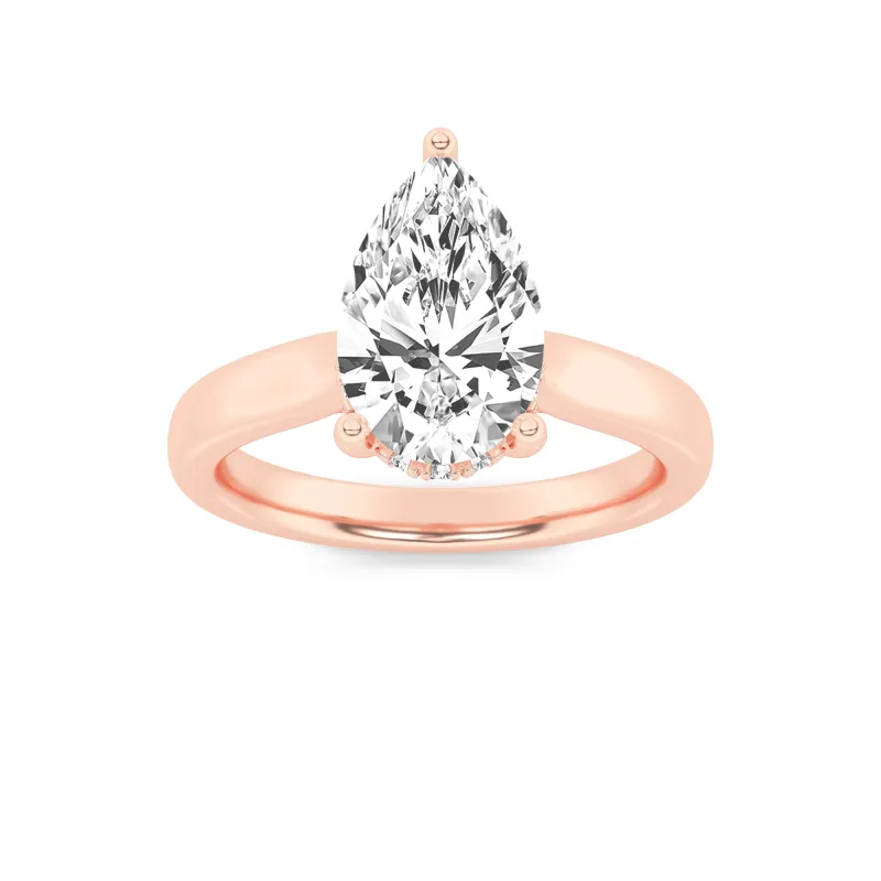 2Cttw Pear Shaped Lab Grown Diamond (F/VS) HiddenHalo Cathedral Shank Engagement Ring in 14K Gold made by Zulily