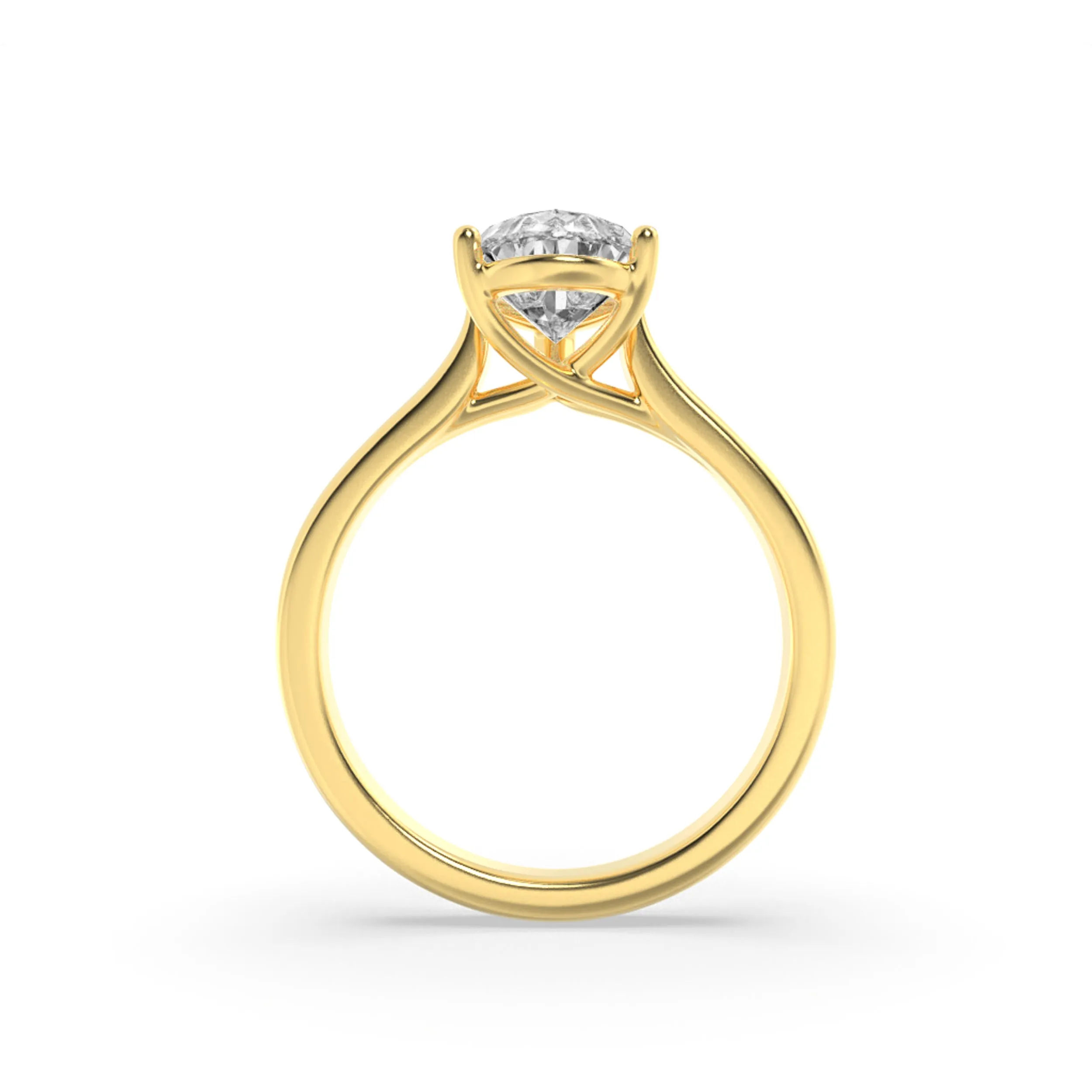 2 Ct Pear (F/VS) Lab Grown Diamond Trellis 14K Yellow Gold Plain Cathedral Solitaire Engagement Ring sold by Zulily product image thumbnail 4