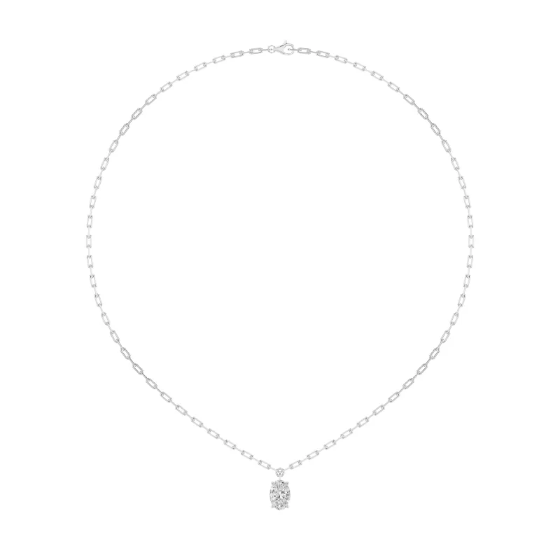 2.0ct Oval Shaped Lab Grown Diamond (F/VS) Strata Chic Collection Necklace in 14K White Gold made by Zulily