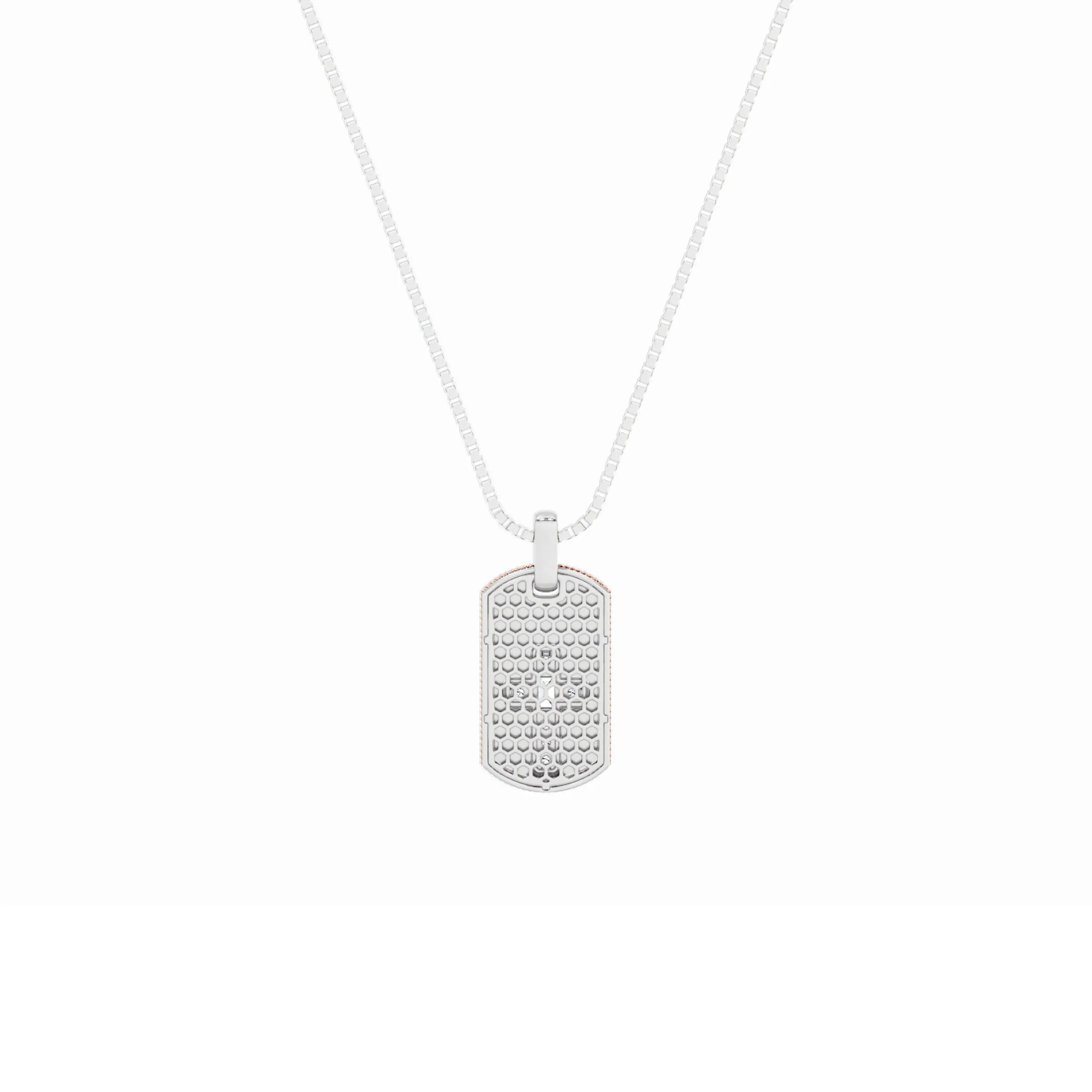 1.0ct Emerald Shaped Lab Grown Diamond (F/VS) Dog Tag Pendant in 14K White Gold & Yellow Gold sold by Zulily product image thumbnail 5