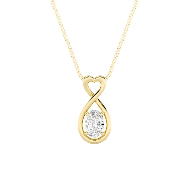 1.0ct Oval Shaped Lab Grown Diamond (G/VS) Fancy Solitaire Pendant in 10K Yellow Gold made by Zulily