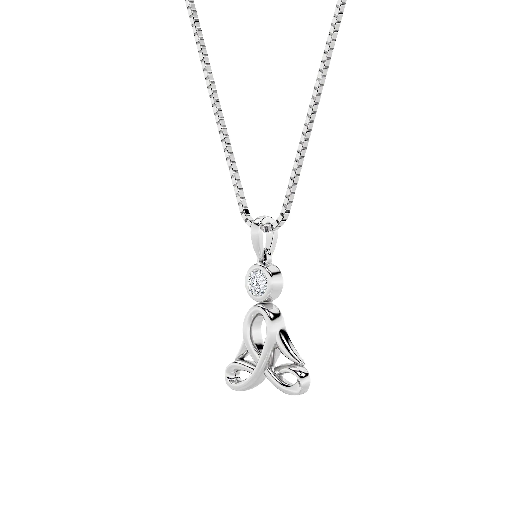 0.2ct round-shaped lab-grown diamond pendant in 14K White Gold sold by Zulily product image thumbnail 4