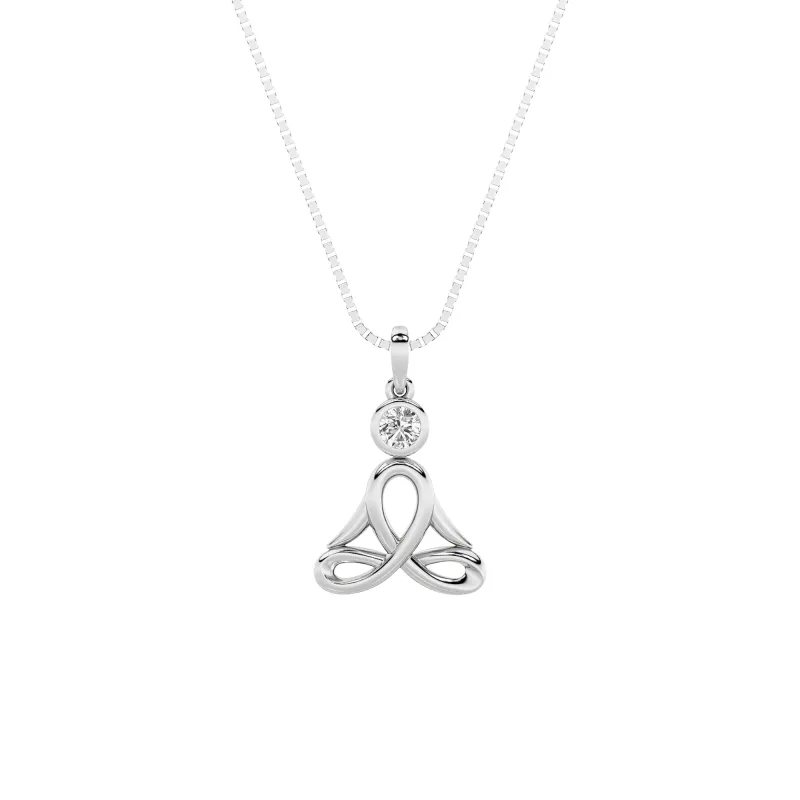 0.2ct round-shaped lab-grown diamond pendant in 14K White Gold made by Zulily