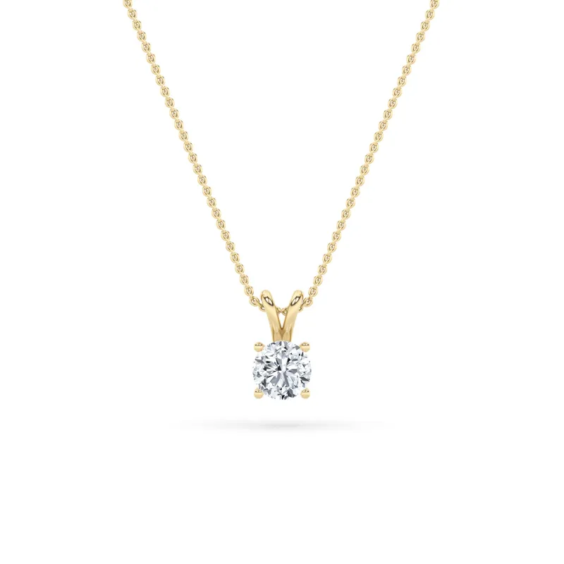 1.0-3.0ct Round Shaped Lab Grown Diamond (F/VS) Split Bale Solitaire Pendant in 14K Yellow Gold made by Zulily