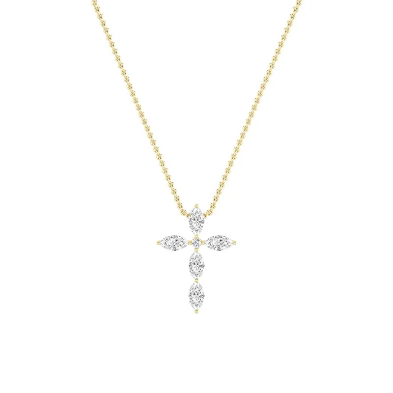 2.0ct Marquise Shaped Lab Grown Diamond (F/VS) Cross Pendant in 14K Yellow Gold made by Zulily