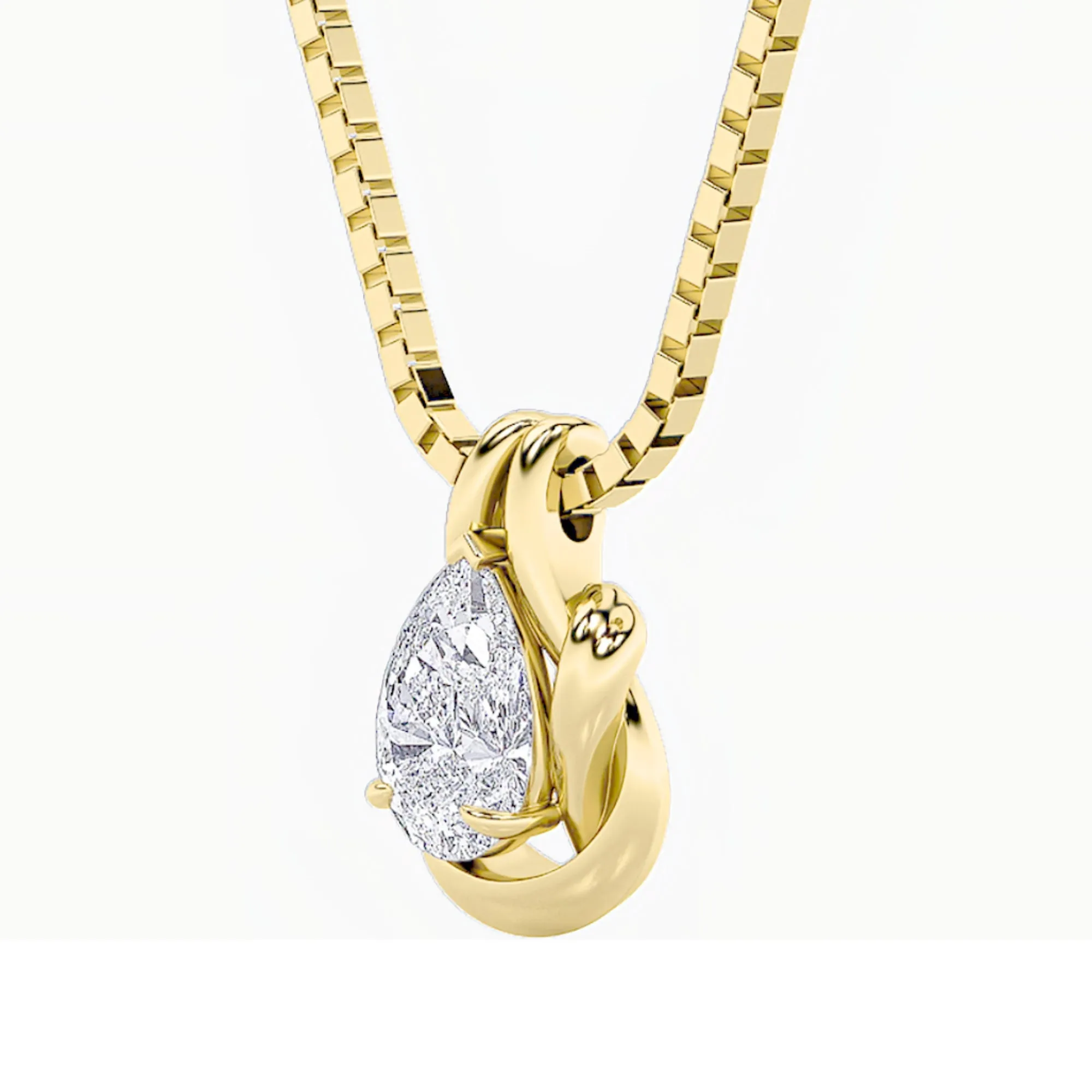 2.0ct Pear Shaped Lab Grown Diamond (F/VS) Knot Pendant in 14K Yellow Gold sold by Zulily product image thumbnail 3