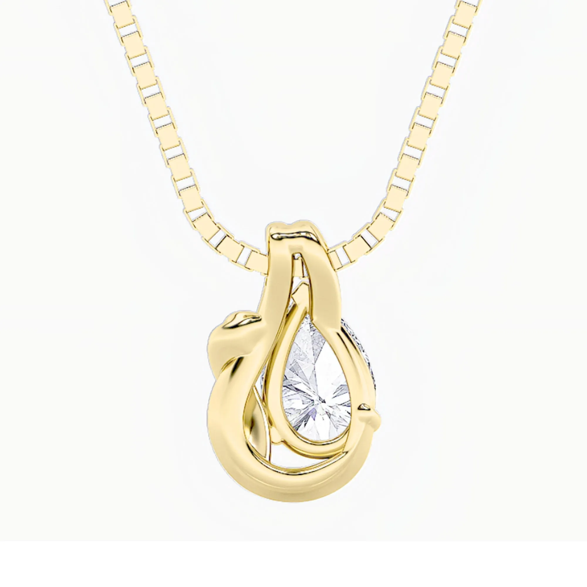 2.0ct Pear Shaped Lab Grown Diamond (F/VS) Knot Pendant in 14K Yellow Gold sold by Zulily product image thumbnail 4