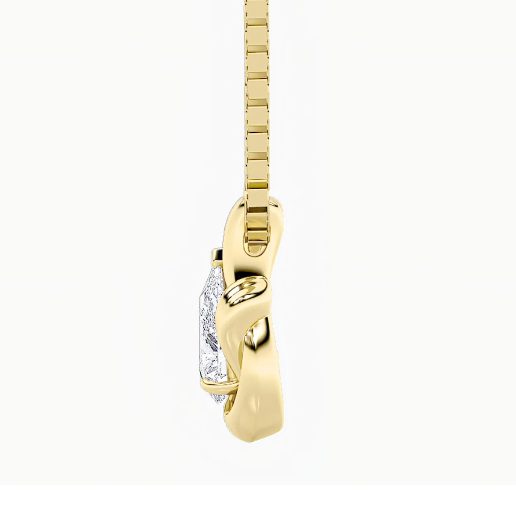 2.0ct Pear Shaped Lab Grown Diamond (F/VS) Knot Pendant in 14K Yellow Gold sold by Zulily product image thumbnail 5