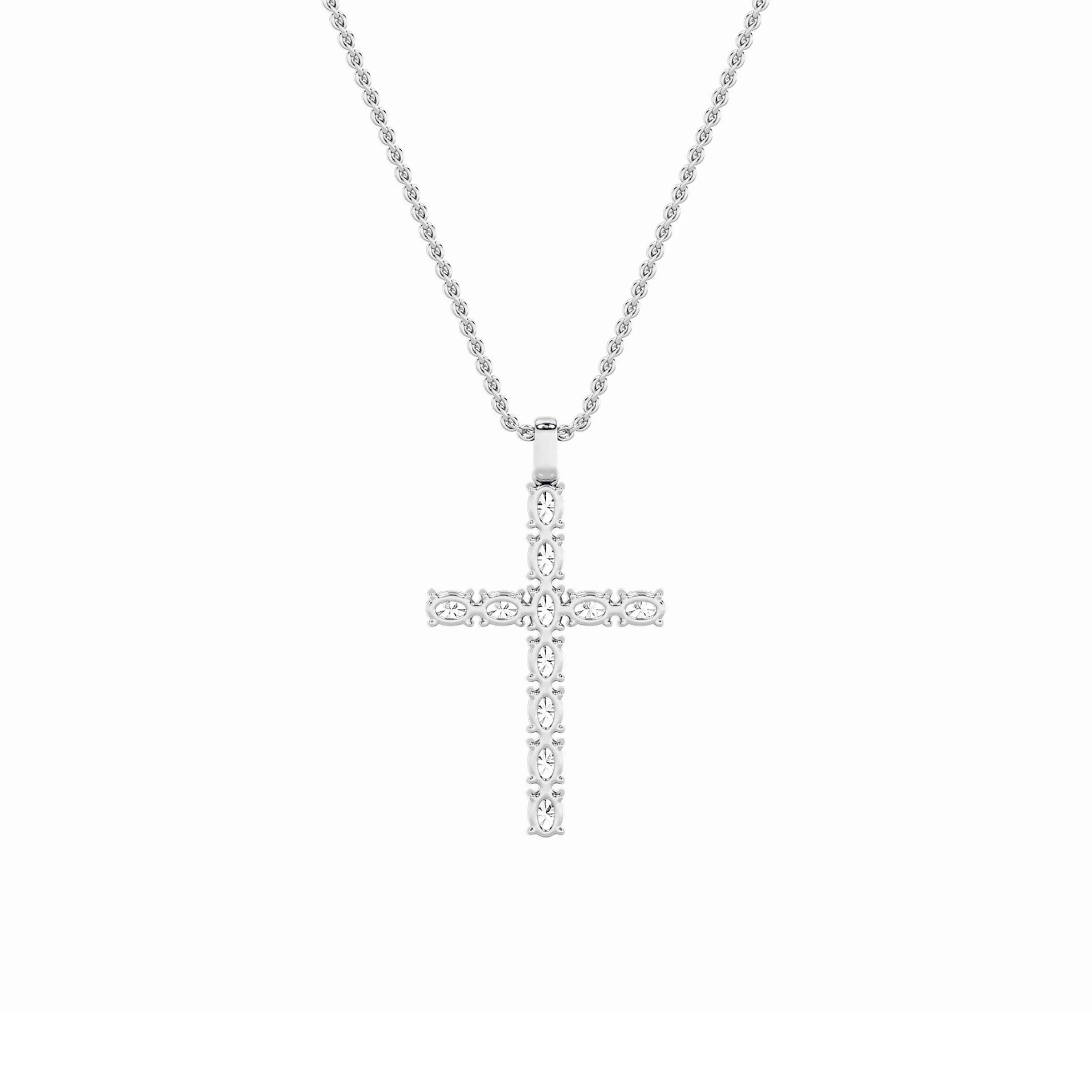 2.0ct Oval Shaped Lab Grown Diamond (F/VS) Cross Pendant in 14K White Gold sold by Zulily product image thumbnail 4