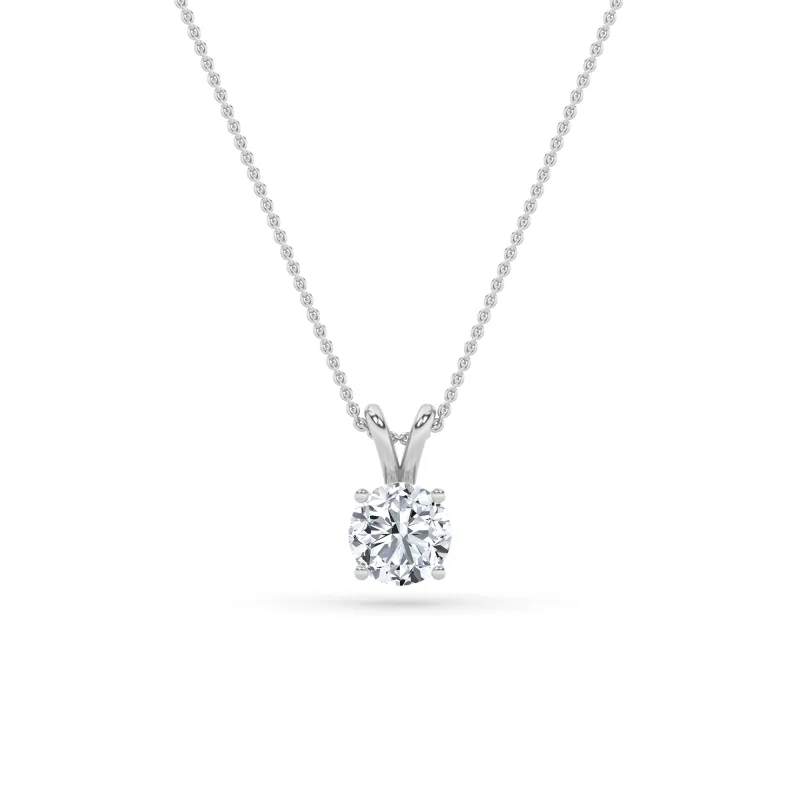 2.0ct Round Shaped Lab Grown Diamond (F/VS) Split Bale Solitaire Pendant in 14K White Gold made by Zulily