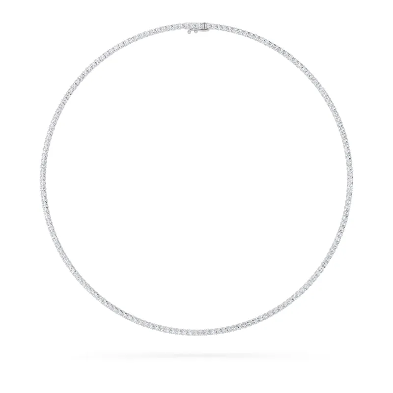 10 Ct Round (F/VS) Lab Grown Diamond Prong 14K White Gold Classic Eternity Tennis Necklace made by Zulily