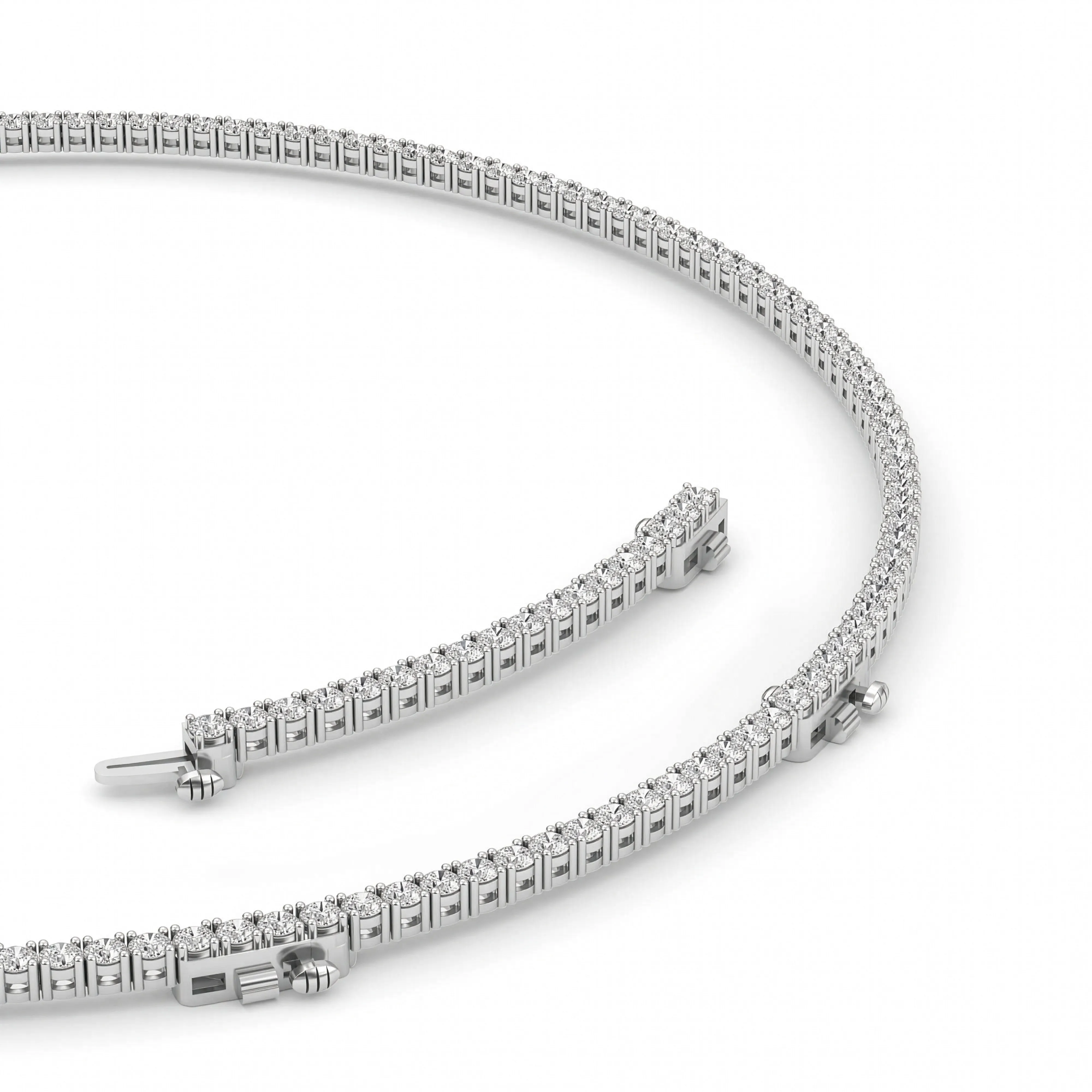 10 Ct Round (F/VS) Lab Grown Diamond Prong 14K White Gold Classic Eternity Tennis Necklace sold by Zulily product image thumbnail 5