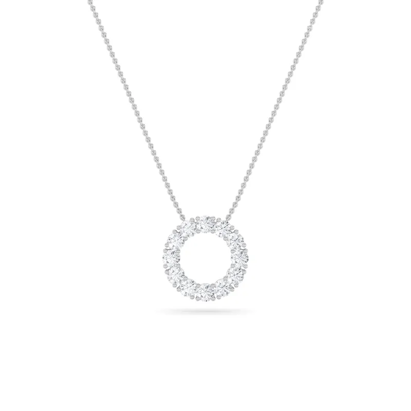 2.0 Ct Round (F/VS) Lab Grown Diamond Prong 14K White Gold Fancy Open Circle Pendant Necklace made by Zulily