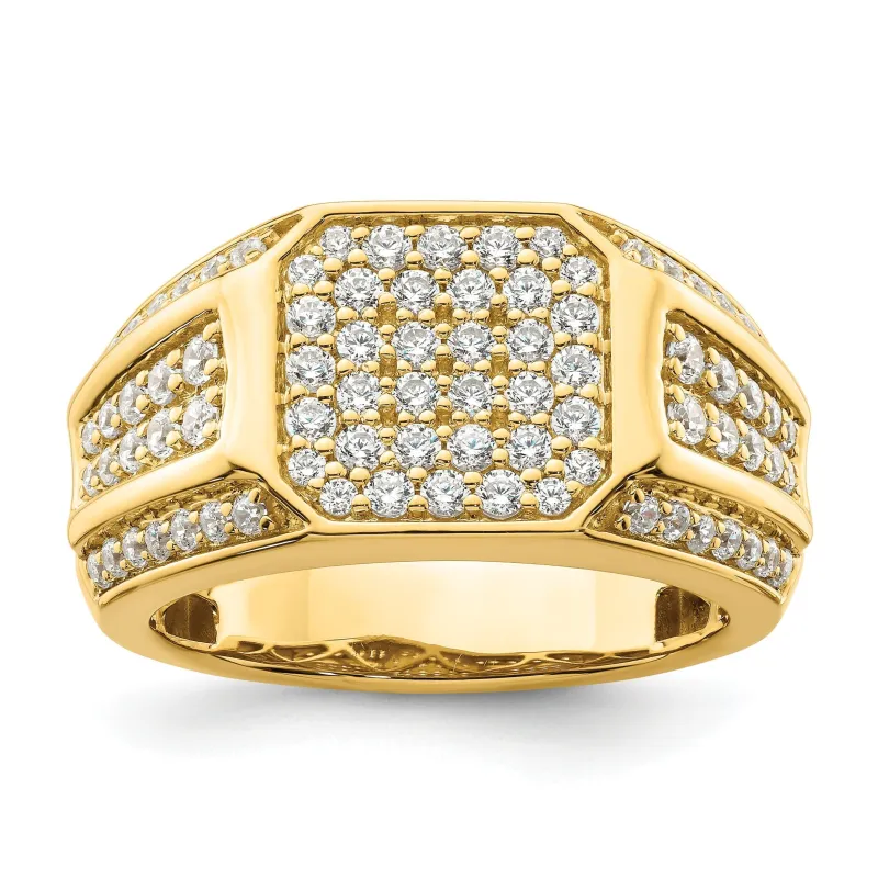 14k Yellow Gold 1/3 ct Lab Grown Diamond Men's Engagement Ring made by Zulily