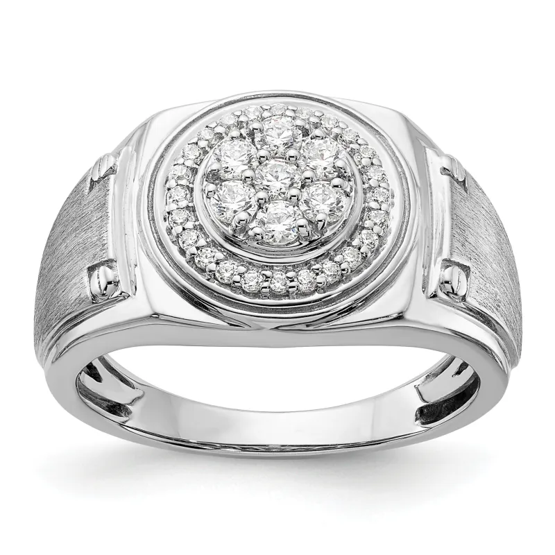 14k White Gold 1/2 ct Lab Grown Diamond Men's Wedding Ring made by Zulily