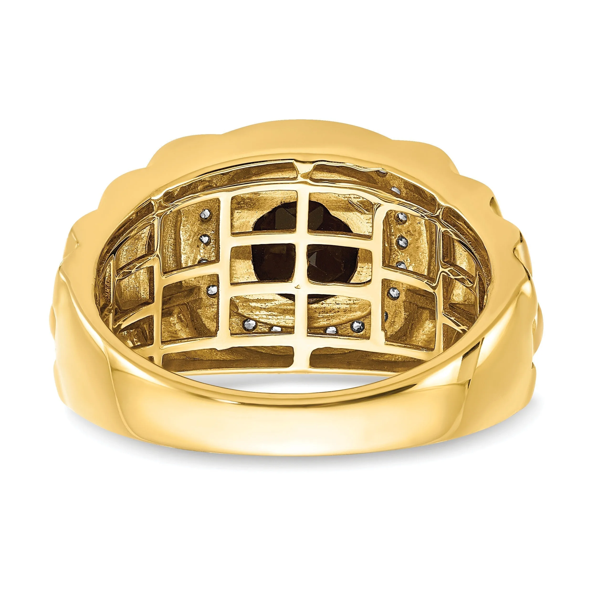 14k Gold 1/4 ct Lab Grown Diamond and Onyx Textured Men's Ring sold by Zulily product image thumbnail 5