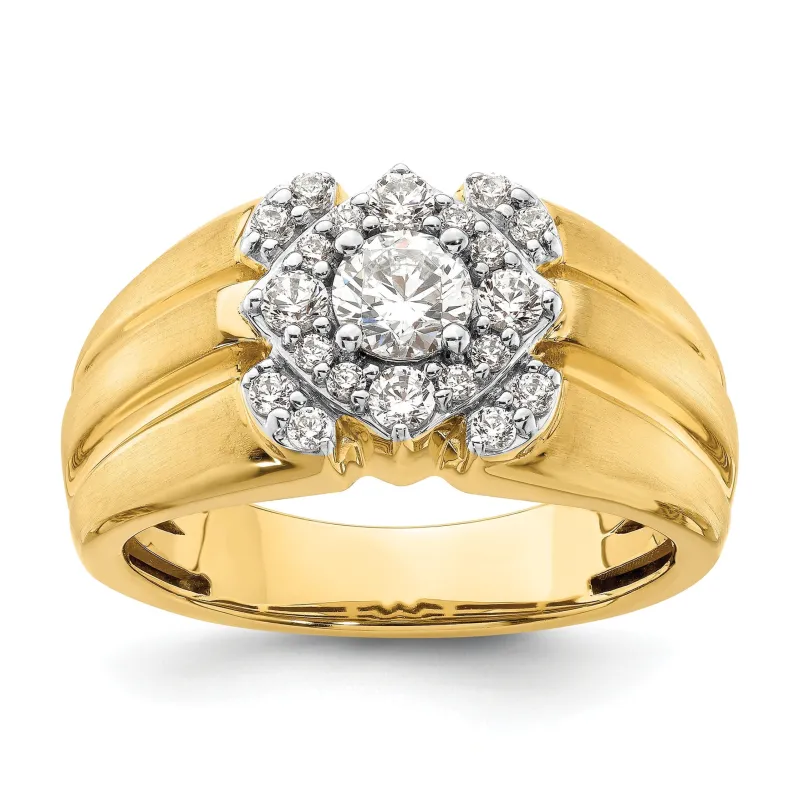 14k Two-Tone 1 ct Lab Grown Diamond Men's Ring made by Zulily