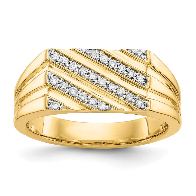 14k Gold 1/4 ct Lab Grown Diamond Men's Ring made by Zulily