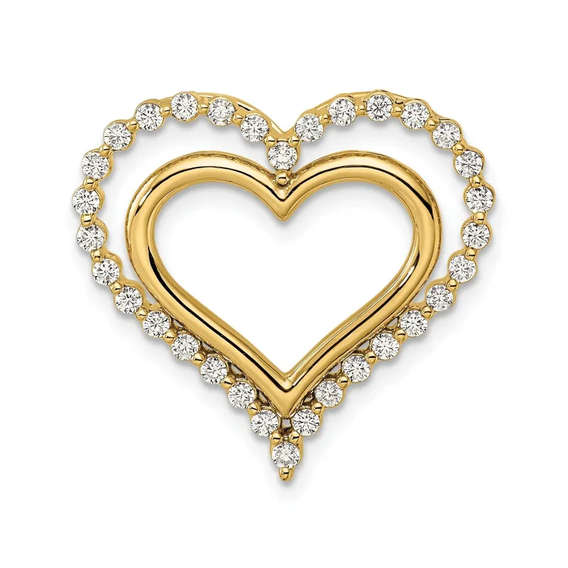Lab Grown Diamond Double Heart in Heart Pendant 14k Gold made by Zulily