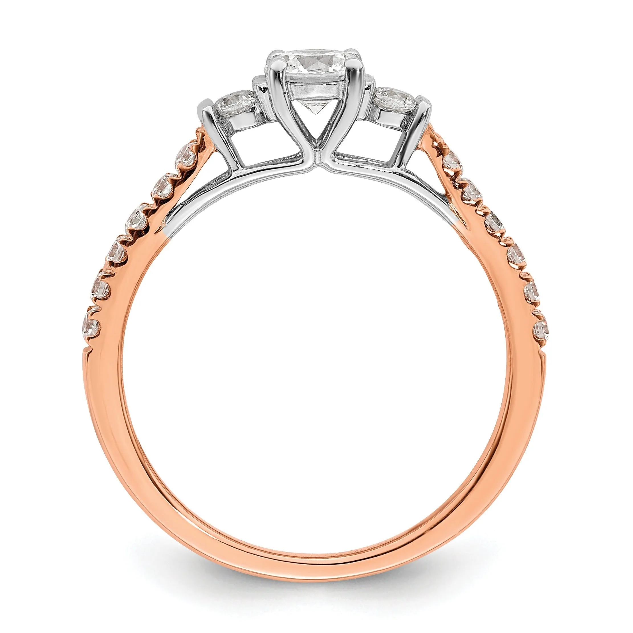 0.75 Ct Lab Grown Diamond Petite 3 stone Engagement Ring 14k Gold sold by Zulily product image thumbnail 2