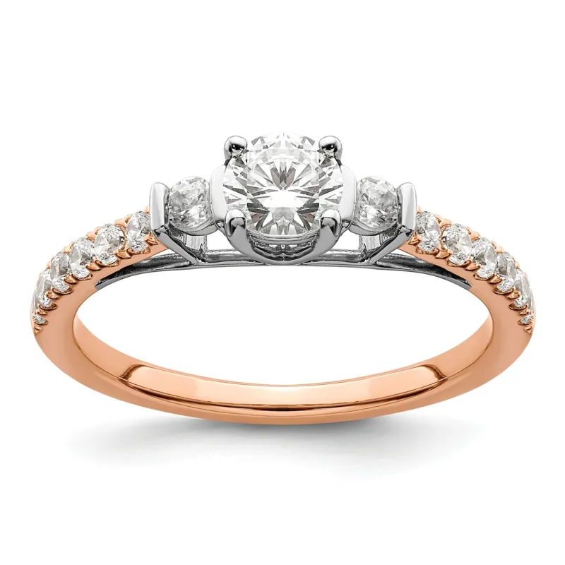 0.75 Ct Lab Grown Diamond Petite 3 stone Engagement Ring 14k Gold made by Zulily