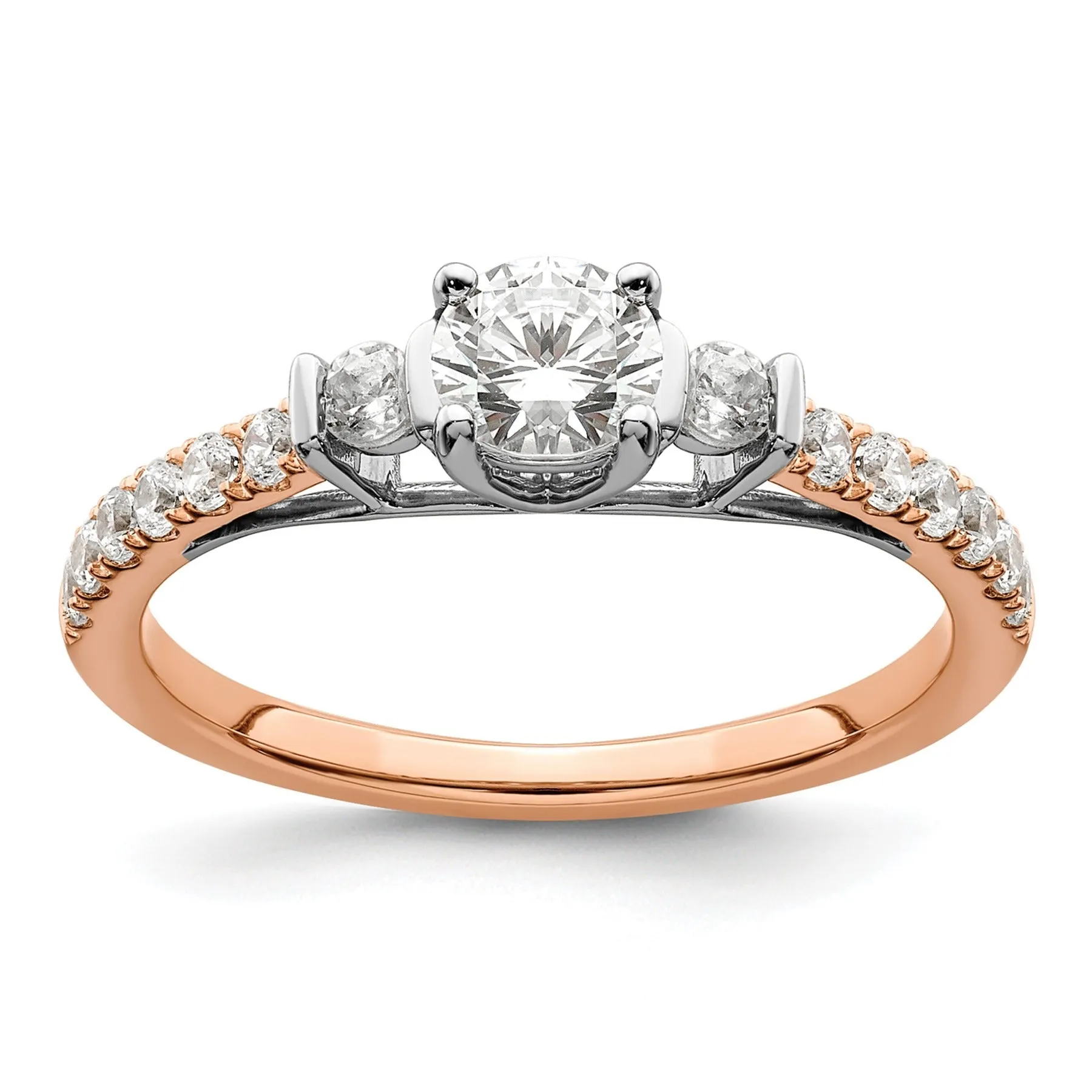 0.75 Ct Lab Grown Diamond Petite 3 stone Engagement Ring 14k Gold sold by Zulily