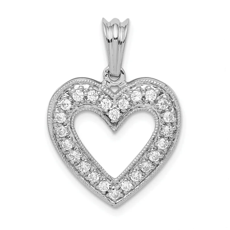 14k Gold Lab Grown Diamond Pave Heart Pendant made by Zulily