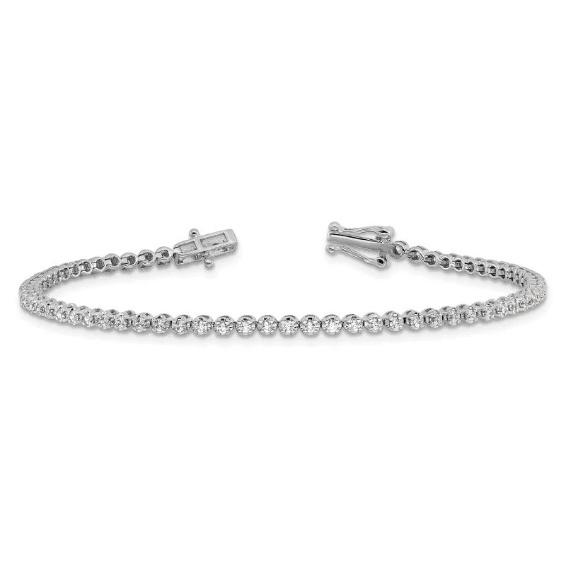 14k White Gold 1 carat Lab Diamond Round Tennis Bracelet made by Zulily