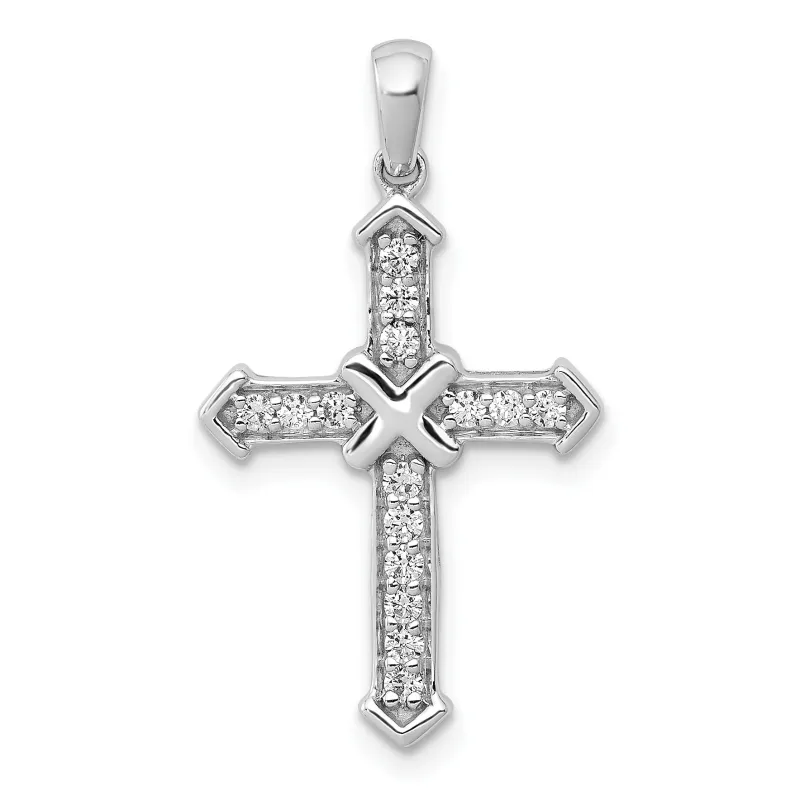 14k Gold 1/6 carat Gold Lab Grown Diamond Cross Pendant made by Zulily
