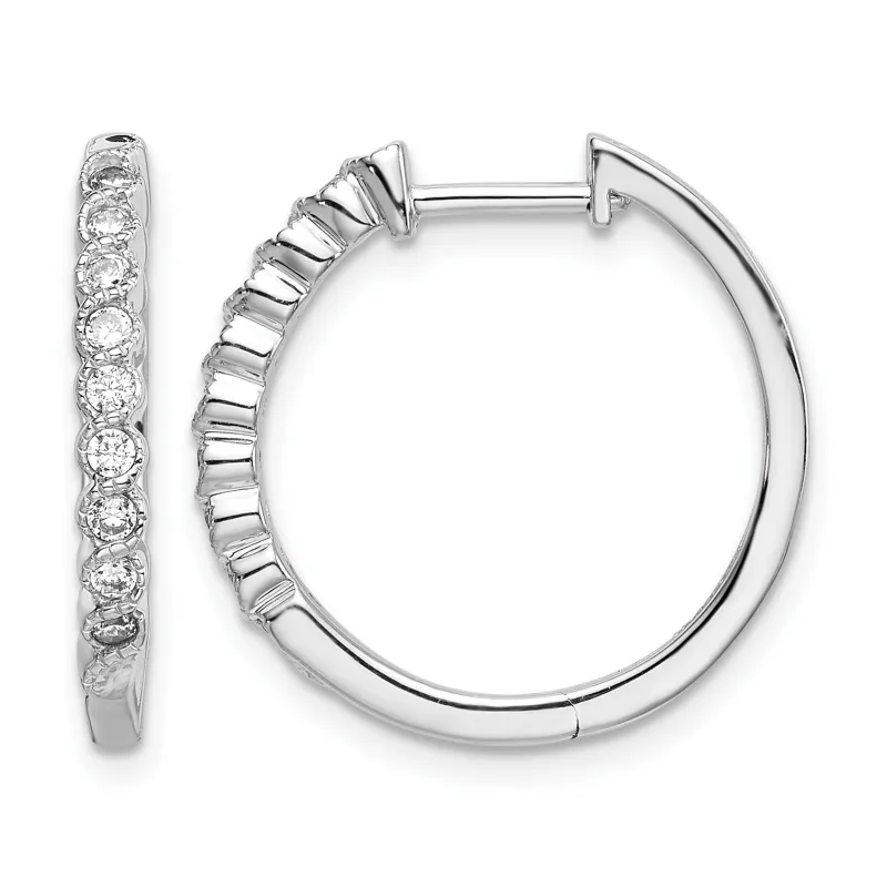 14k White Gold Lab Diamond Hinged Hoop Earrings 0.25 Ct. made by Zulily