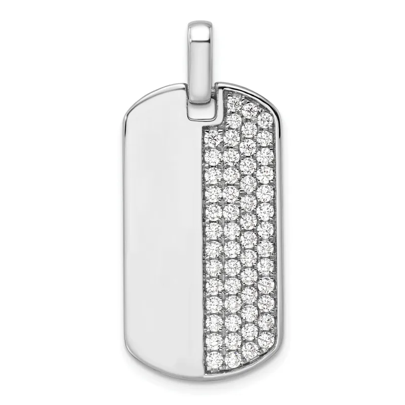 14K Gold  1 carat Lab Grown Diamond Dog Tag Pendant made by Zulily
