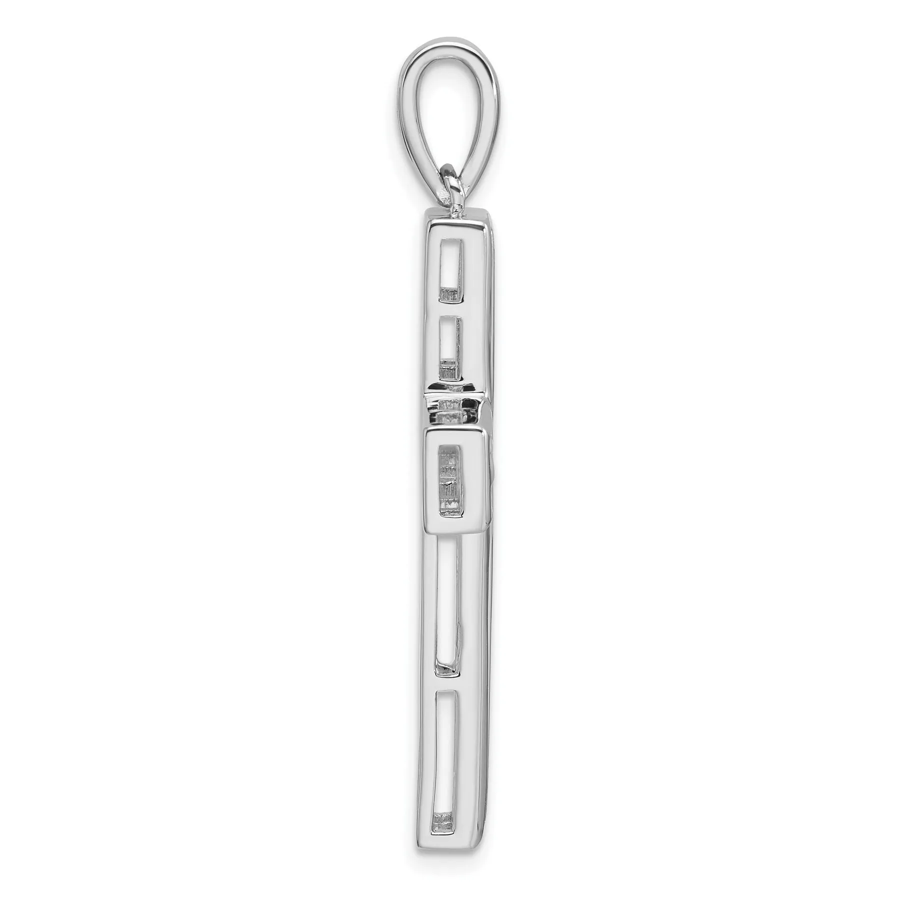 14k White Gold 1 carat Lab Grown Diamond Double Cross Pendant sold by Zulily product image thumbnail 2