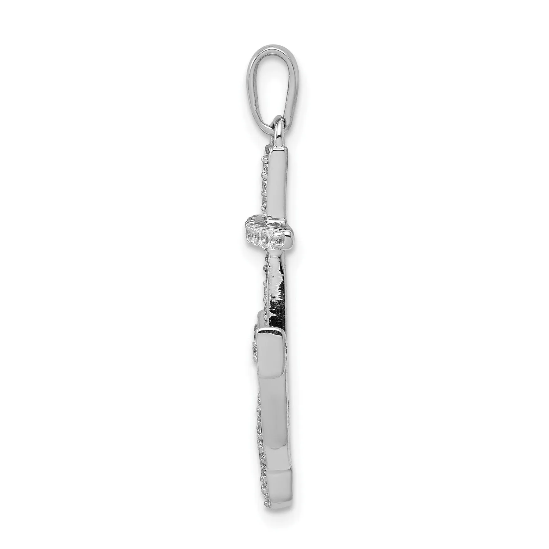 14k White Gold 1/4 carat Lab Grown Diamond Anchor Pendant sold by Zulily product image thumbnail 2