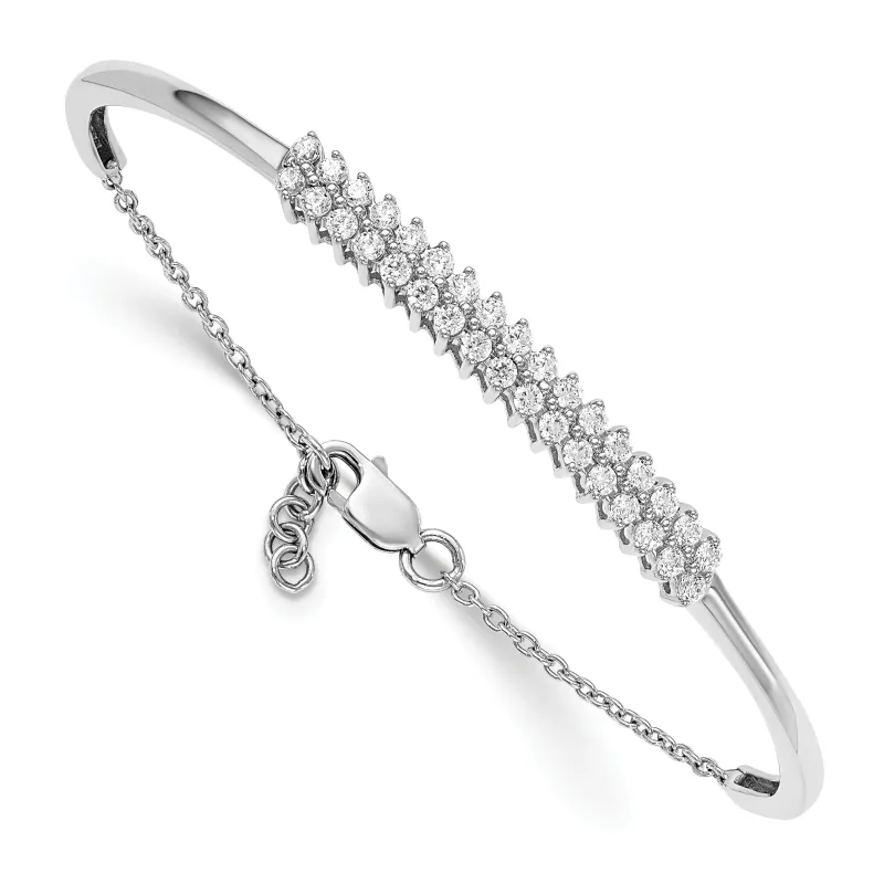 14k White Gold Lab Grown Diamond Bangle Bracelet made by Zulily