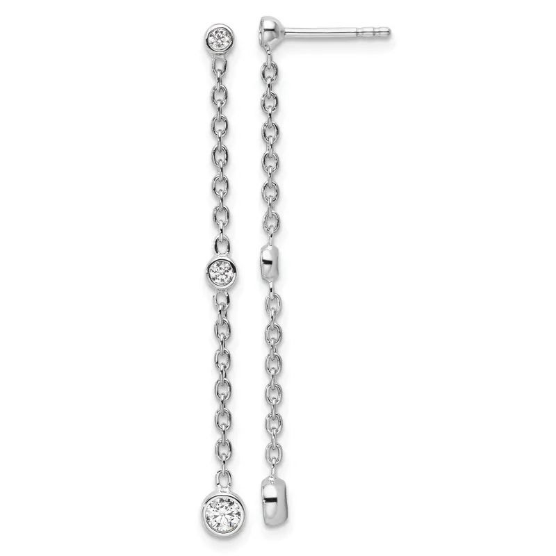 14K Gold Lab Diamond Graduated Dangle Hanging Earrings made by Zulily
