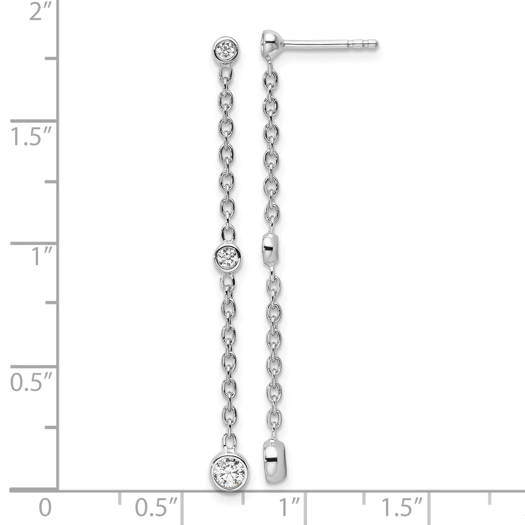 14K Gold Lab Diamond Graduated Dangle Hanging Earrings sold by Zulily product image thumbnail 5