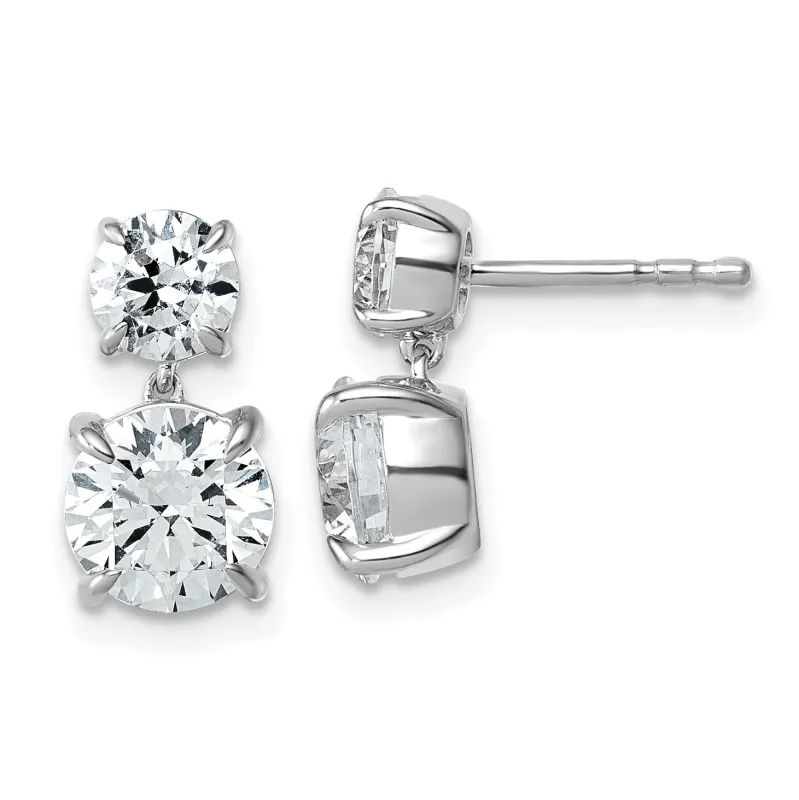 14K White Gold Lab Diamond Dangle Earrings made by Zulily