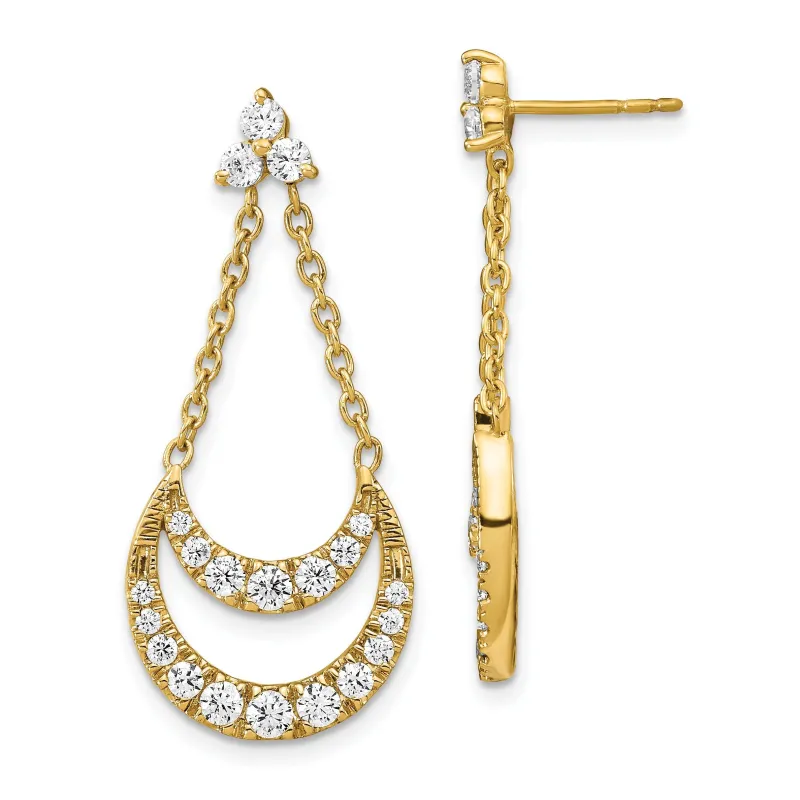 14k Yellow Gold Lab Grown Diamond Fancy Chandelier Earrings made by Zulily