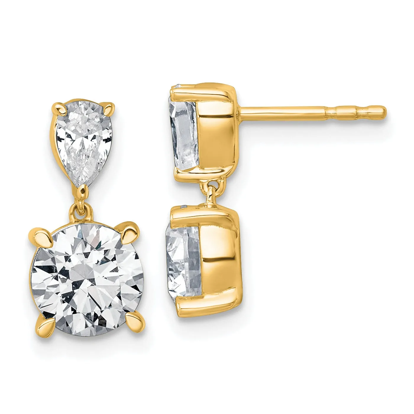 14K Yellow Gold Lab Grown Diamond Post Dangle Earrings sold by Zulily