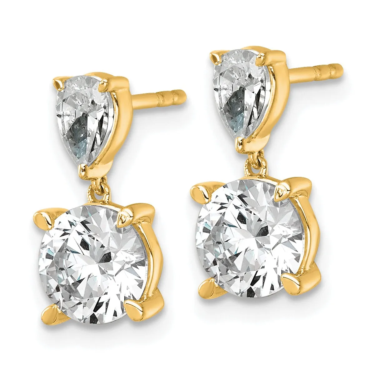 14K Yellow Gold Lab Grown Diamond Post Dangle Earrings sold by Zulily product image thumbnail 2