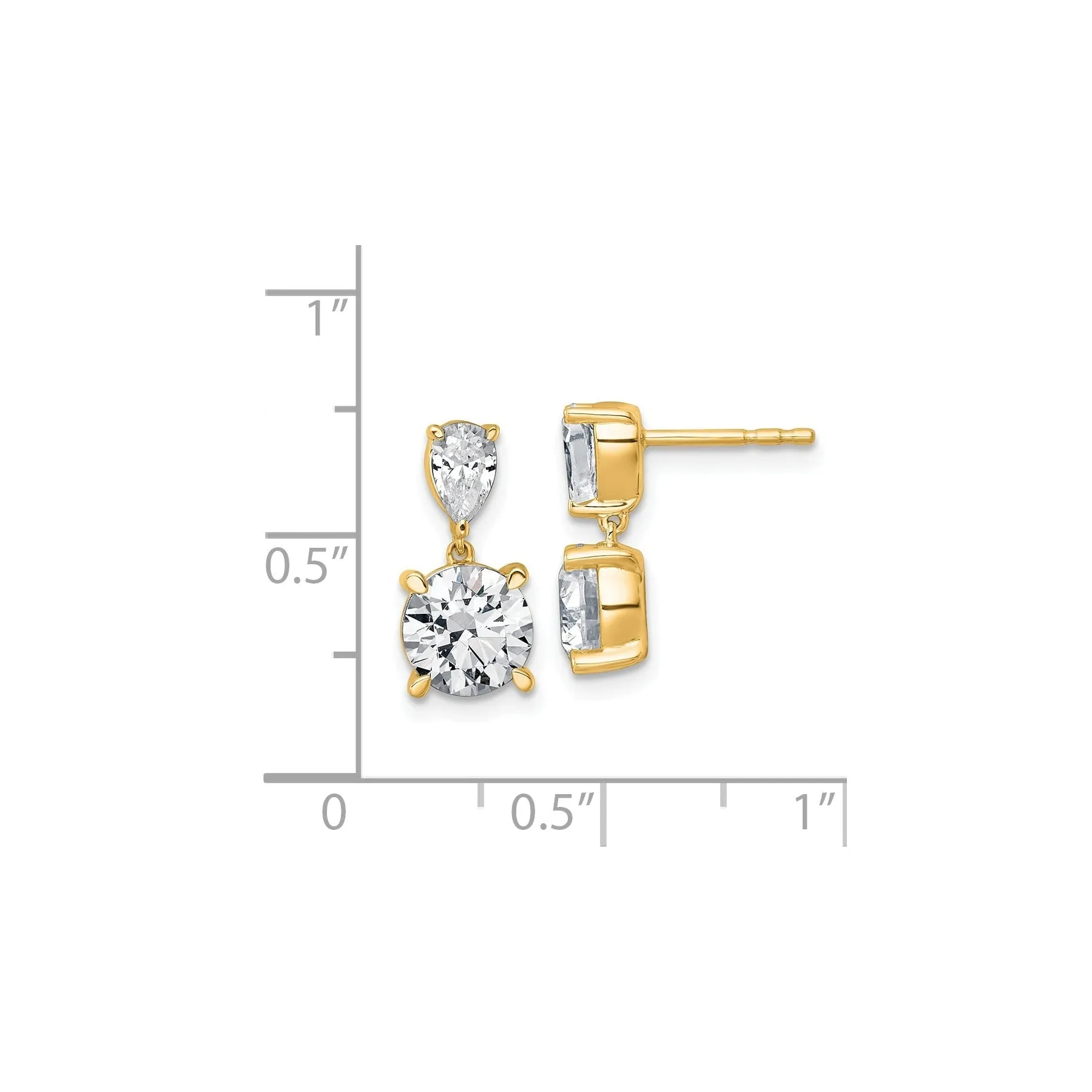 14K Yellow Gold Lab Grown Diamond Post Dangle Earrings sold by Zulily product image thumbnail 3