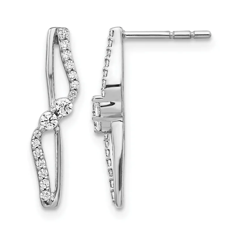 14k White Gold Lab Grown Diamond Fashion Post Earrings made by Zulily