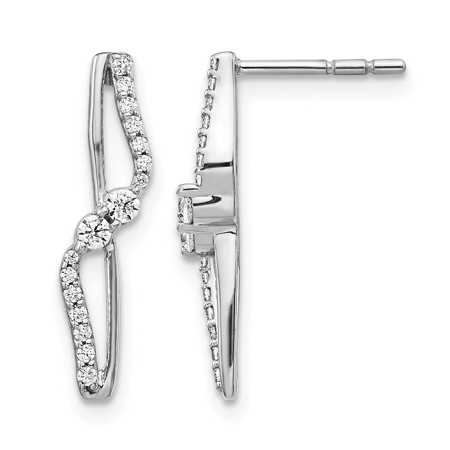 14k White Gold Lab Grown Diamond Fashion Post Earrings sold by Zulily