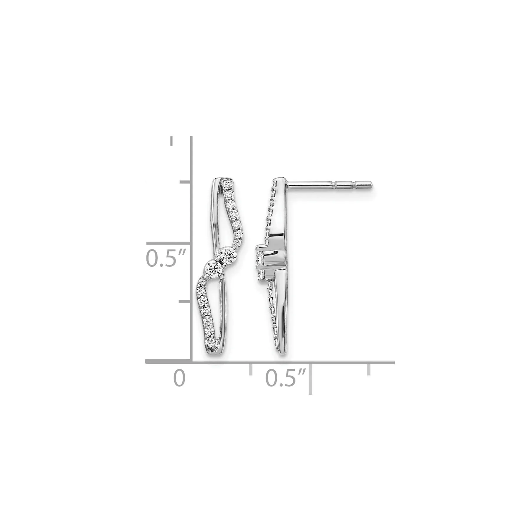 14k White Gold Lab Grown Diamond Fashion Post Earrings sold by Zulily product image thumbnail 2